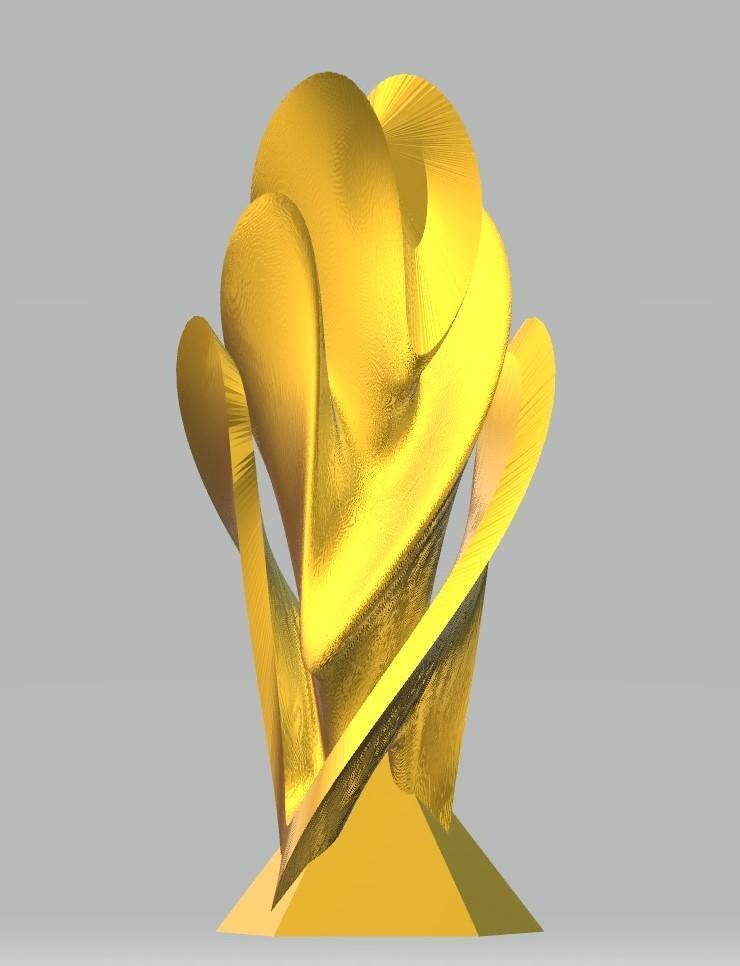 Modern Petal Vase, Gold