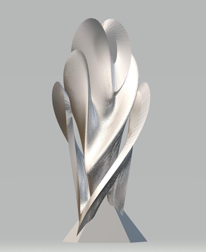 Modern Petal Vase, Silver