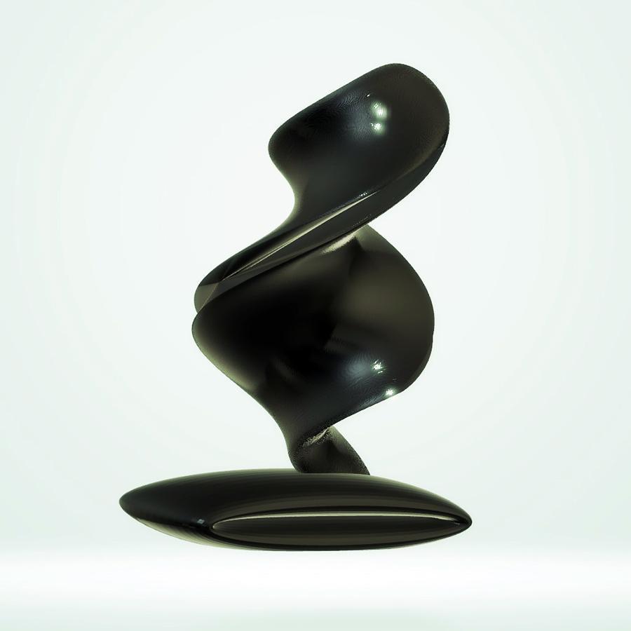 Modern Double Twist Vase, Ebony
