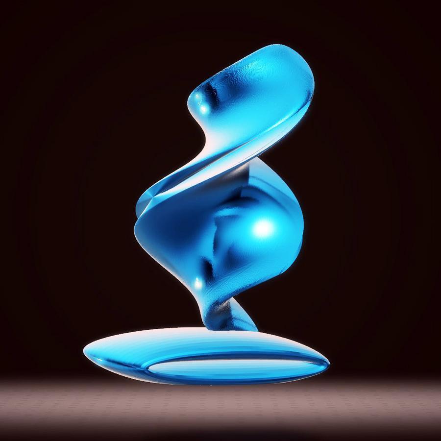 Modern Double Twist Vase, Sapphire
