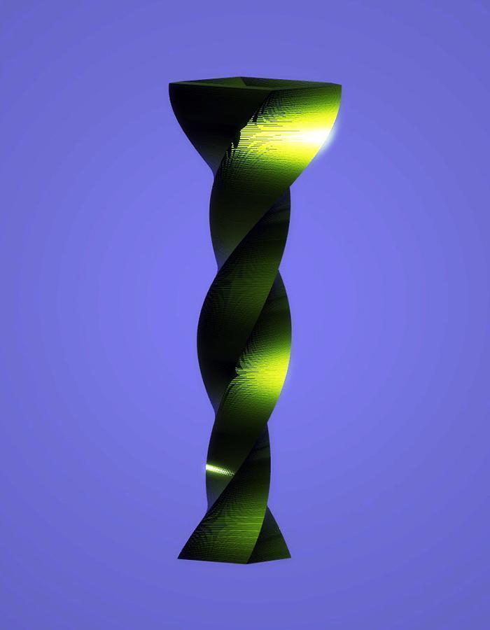Modern Tall Twisted Vase, Emerald
