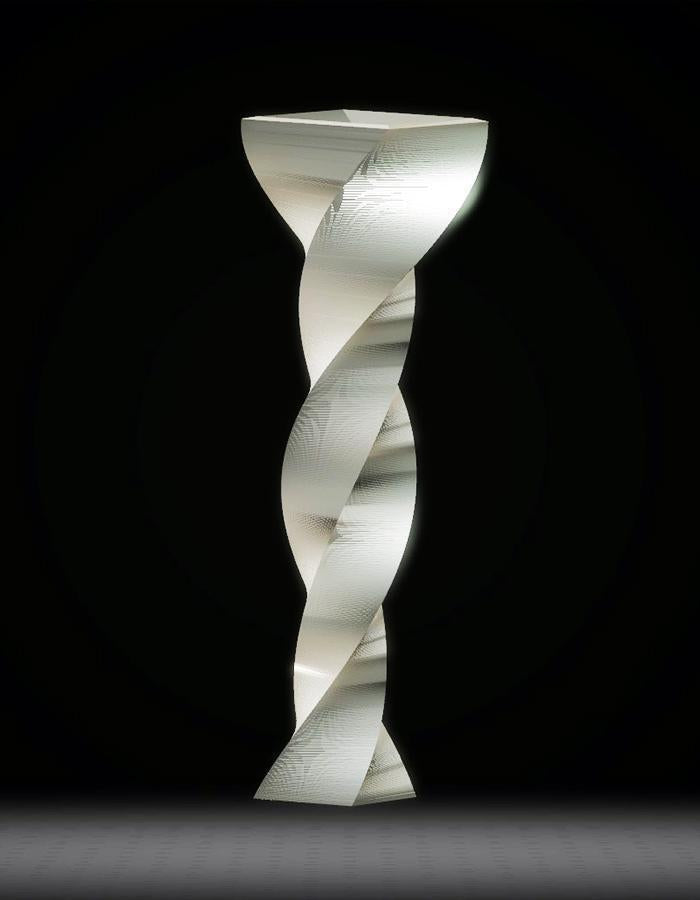 Modern Tall Twisted Vase, Silver