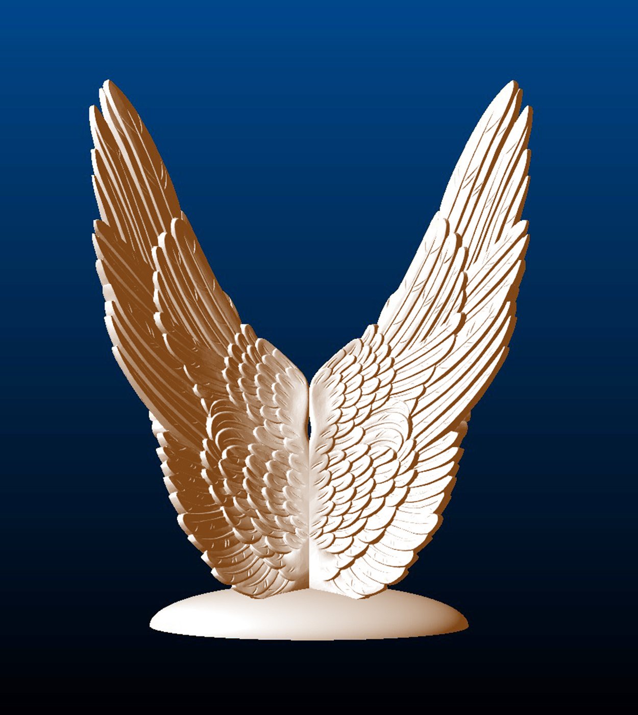 Arched Wings Sculpture, front