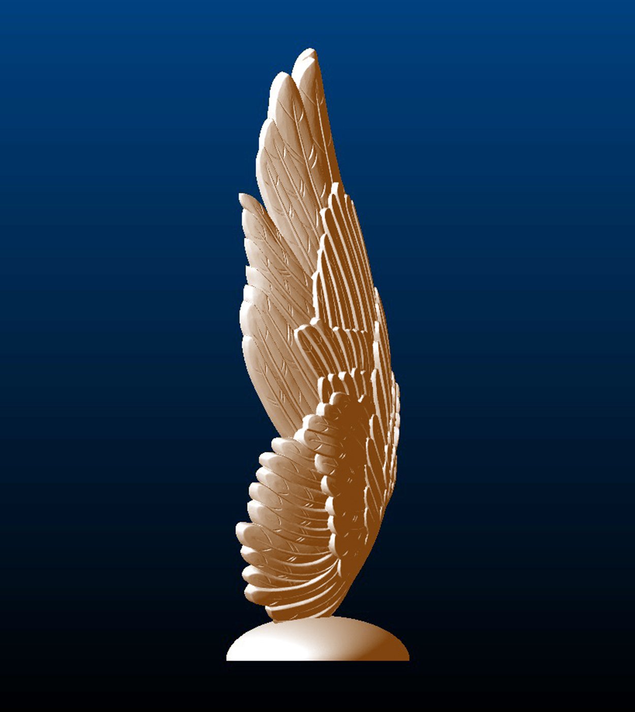 Arched Wings Sculpture, left