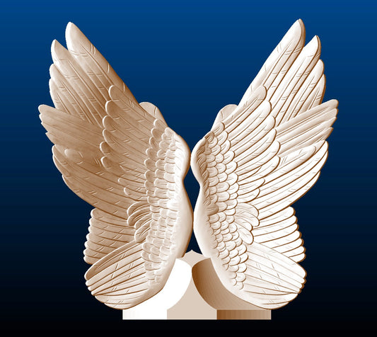 Dual Wings Sculpture, angled