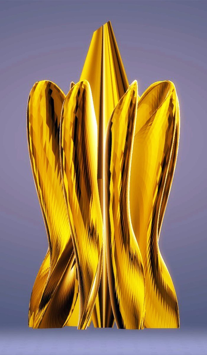 Modern Petal Sculpture, Gold