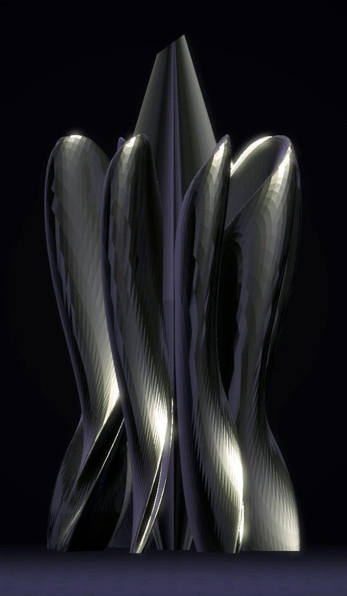 Modern Petal Sculpture, Ebony