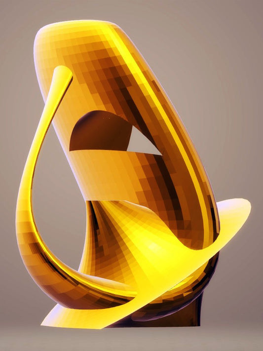 Modern Sculpture Curled, Gold