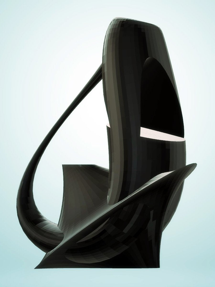 Modern Sculpture Curled, Black