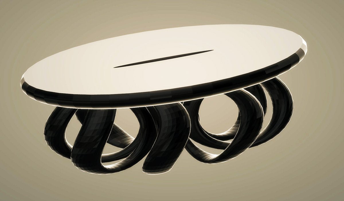 Modern Table with Curly Legs, Silver Matte / Ebony