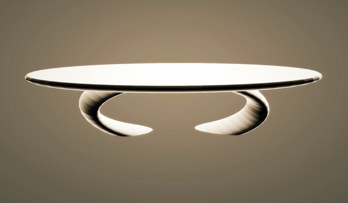Modern Dining Arc Table, Bronze