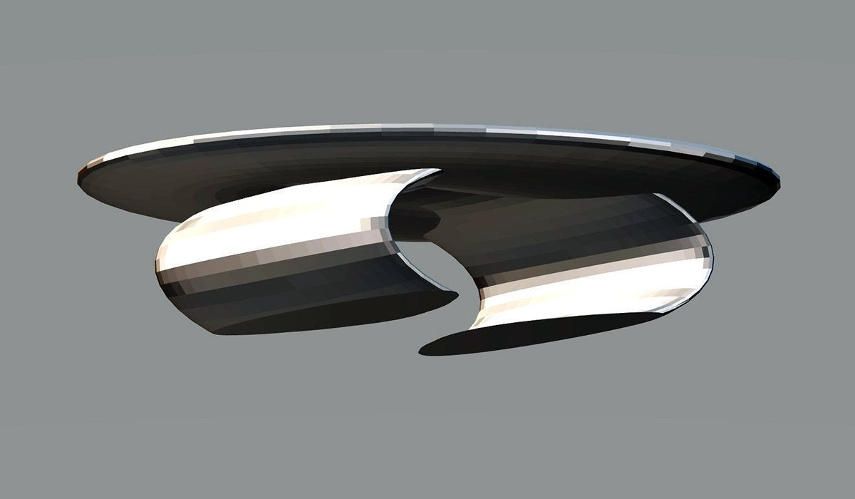 Modern Dining Arc Table, side view