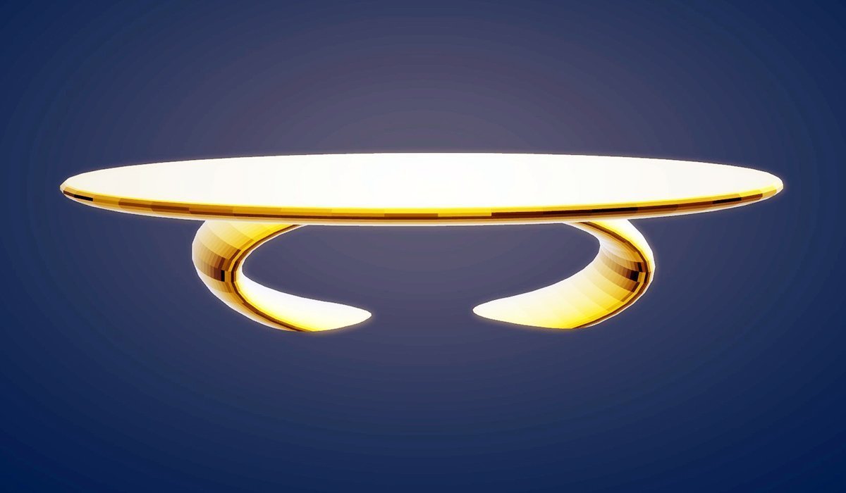 Modern Dining Arc Table, Yellow Gold