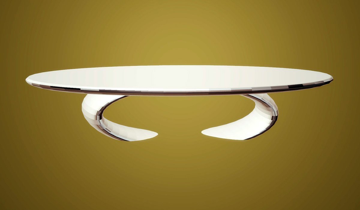 Modern Dining Arc Table, Silver