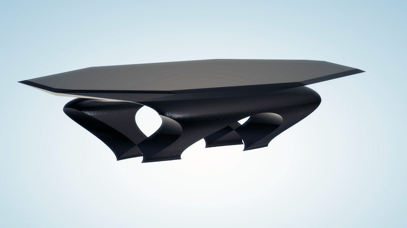 Modern Dining Thick Arc Table, Ebony