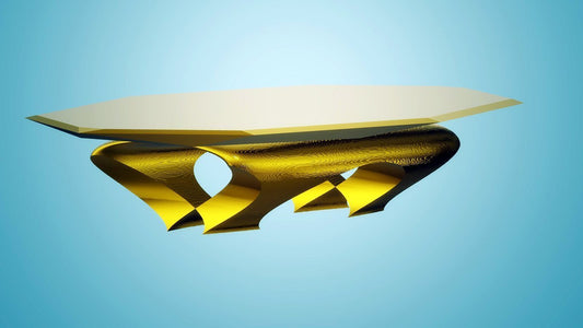 Modern Dining Thick Arc Table, Gold