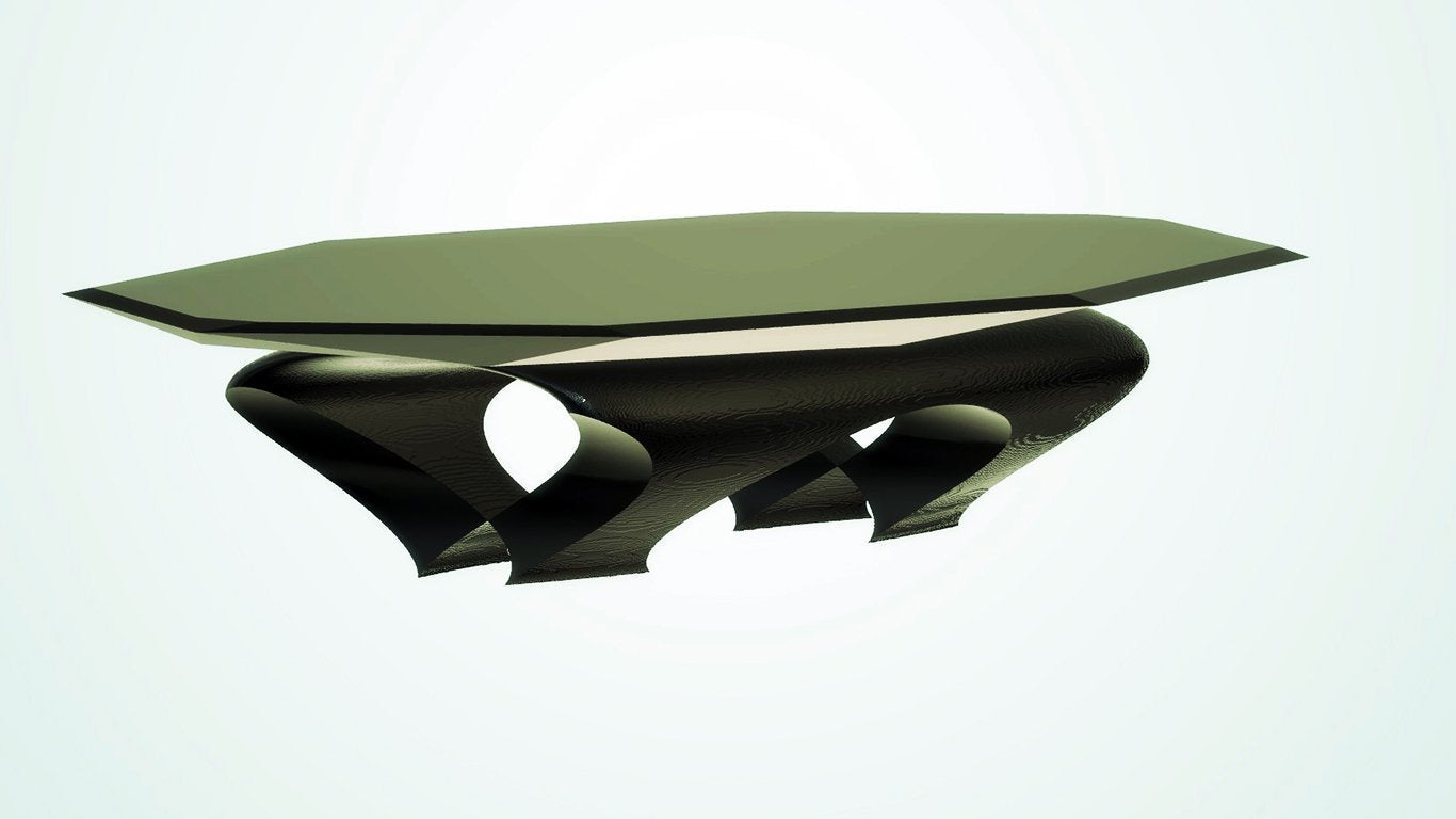 Modern Dining Thick Arc Table, Verde