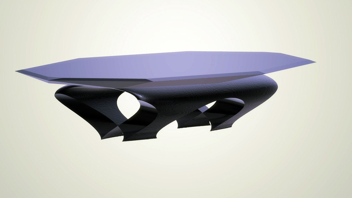 Modern Dining Thick Arc Table, Violet