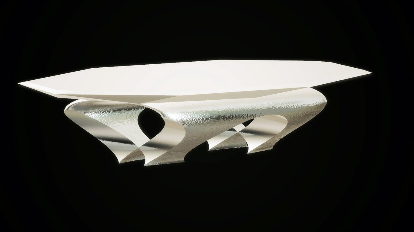 Modern Dining Thick Arc Table, White
