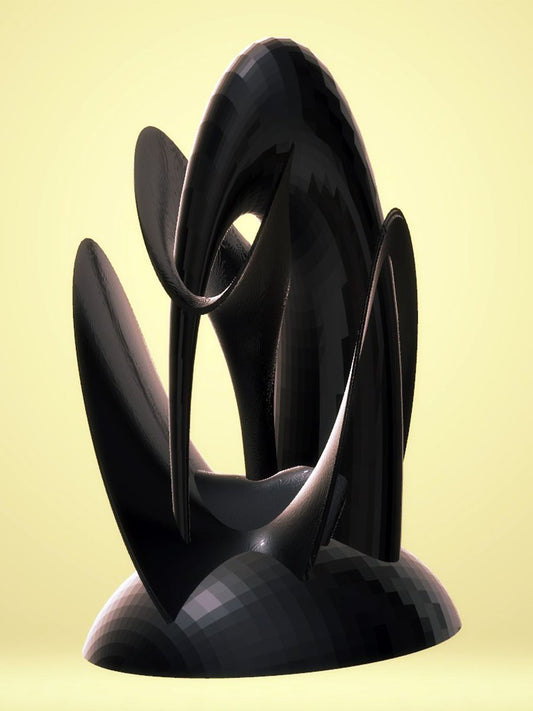 Center Piece Elongated Sculpture - Black