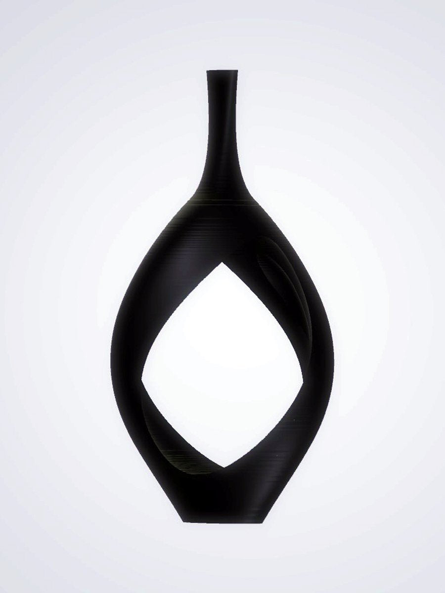 Tall Round Twisted Vase