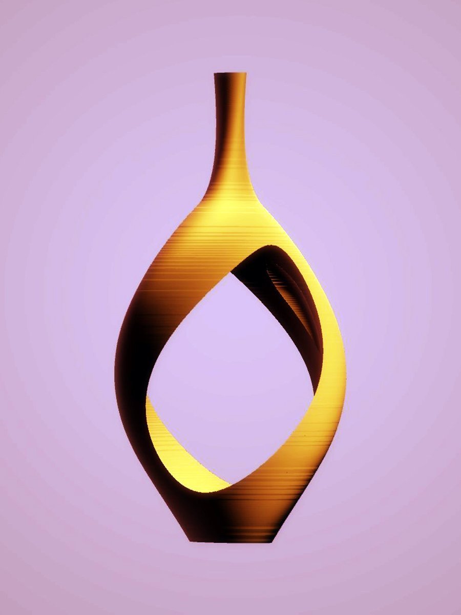 Tall Round Twisted Vase