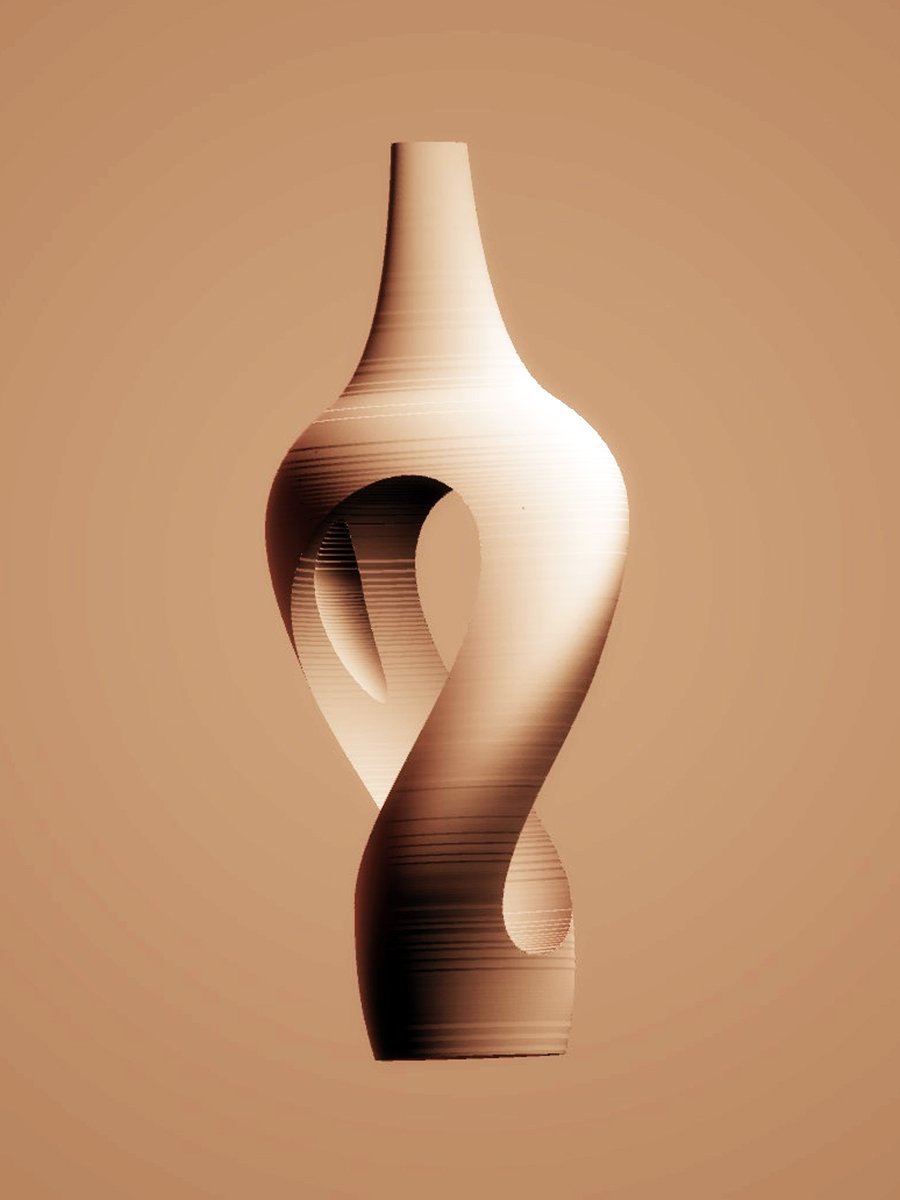 Tall Round Twisted Vase