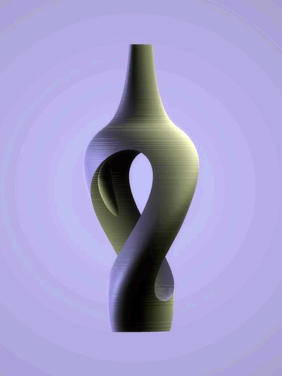 Tall Round Twisted Vase