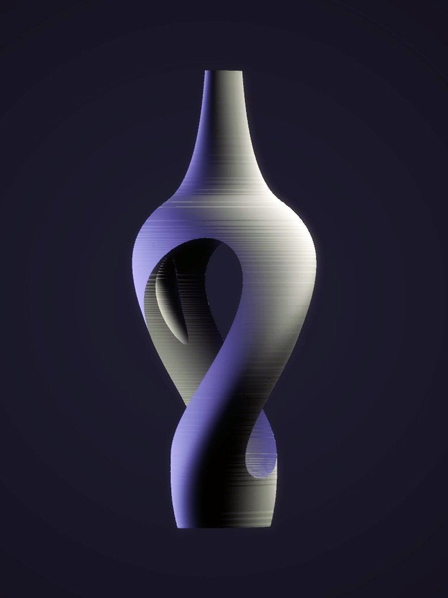 Tall Round Twisted Vase