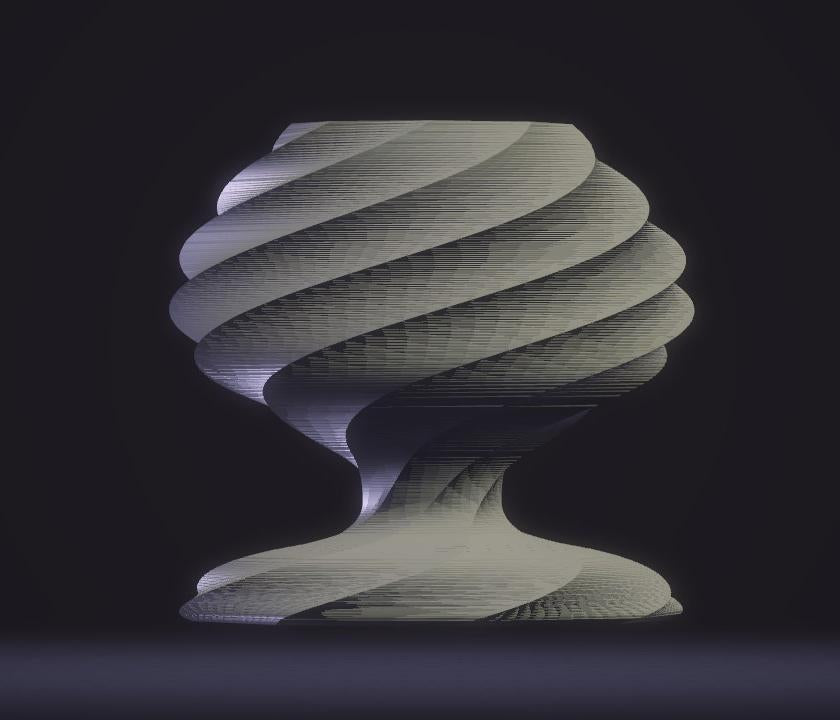 Modern Vase 06 - Black