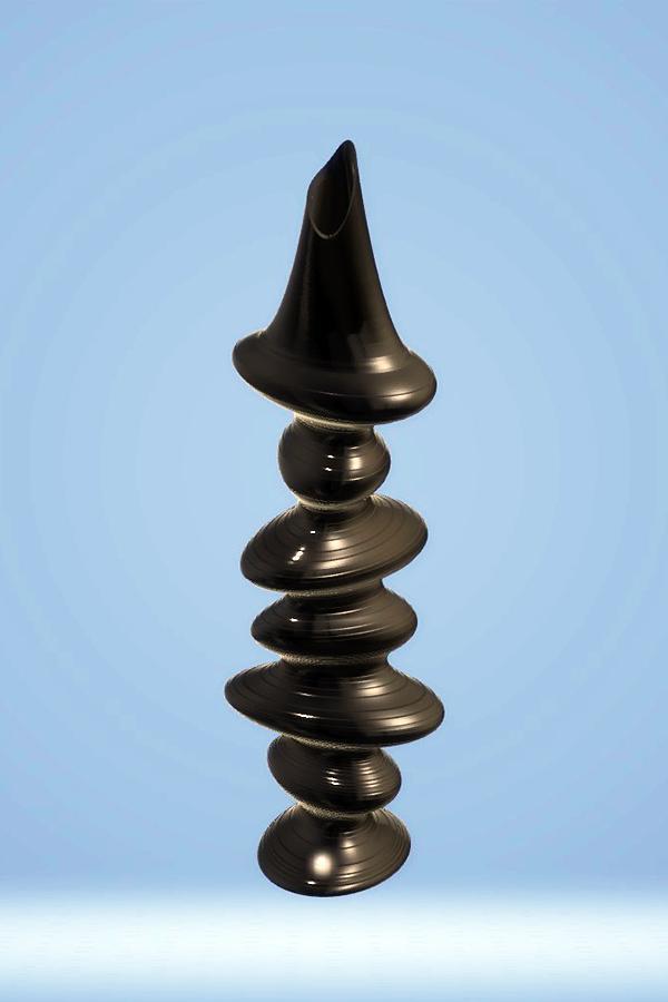 Modern Twisted Pebble Vase, Ebony