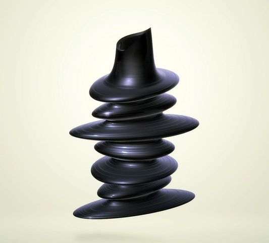 Twisted Pebble Vase, black