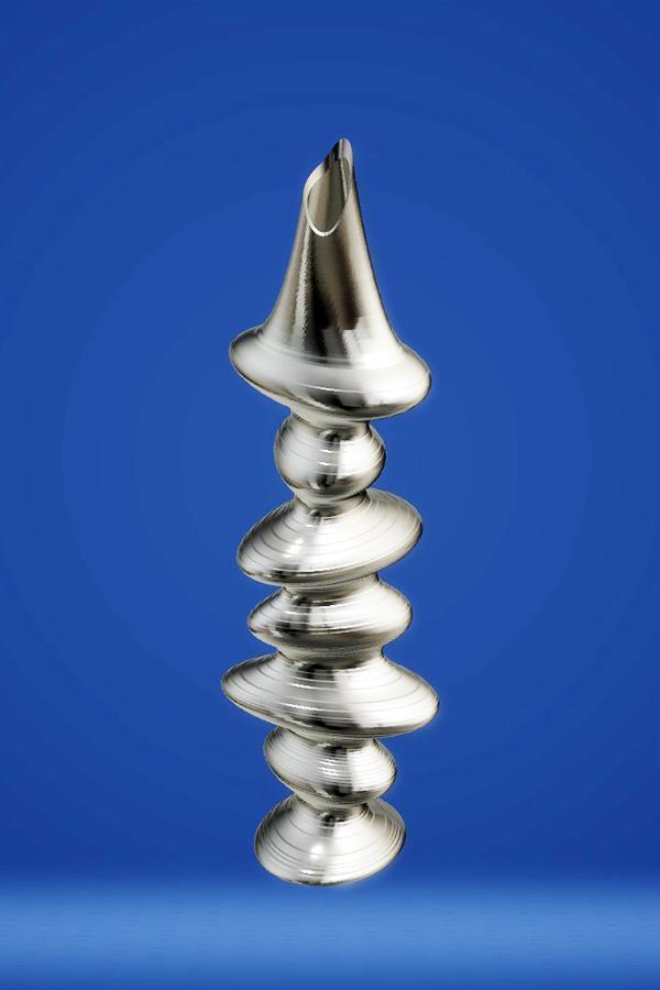 Modern Twisted Pebble Vase, Silver