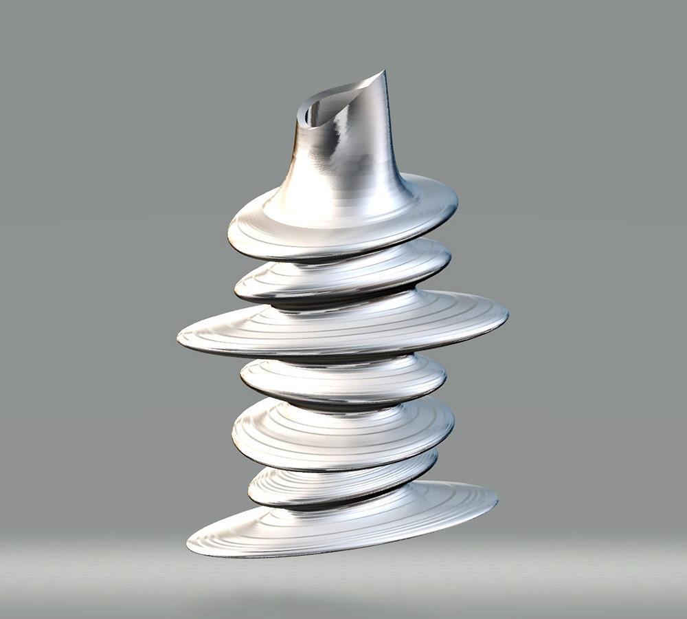 Twisted Pebble Vase, silver