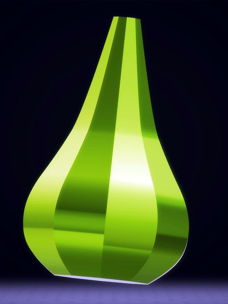Modern Bell Vase, Metallic Green