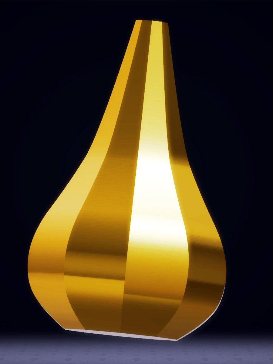 Modern Bell Vase, Antique Gold