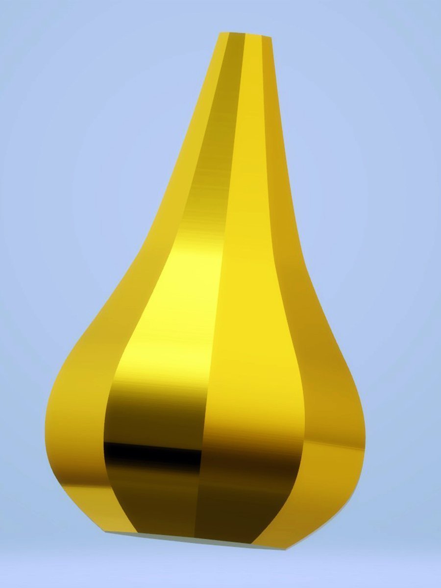 Modern Bell Vase, Gold