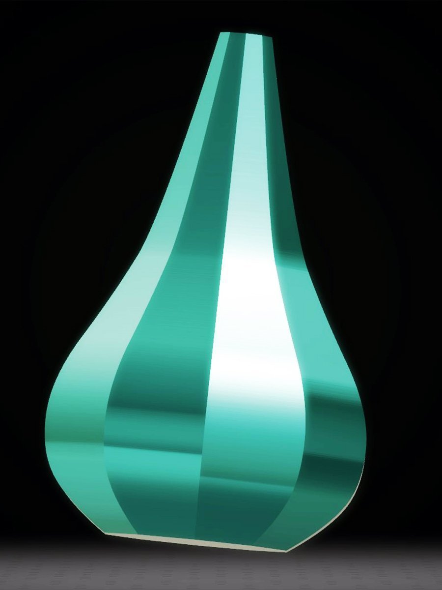 Modern Bell Vase, Metallic Turquoise
