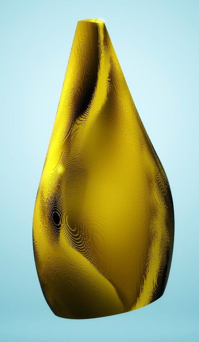 Modern Textured Vase, Antique Gold