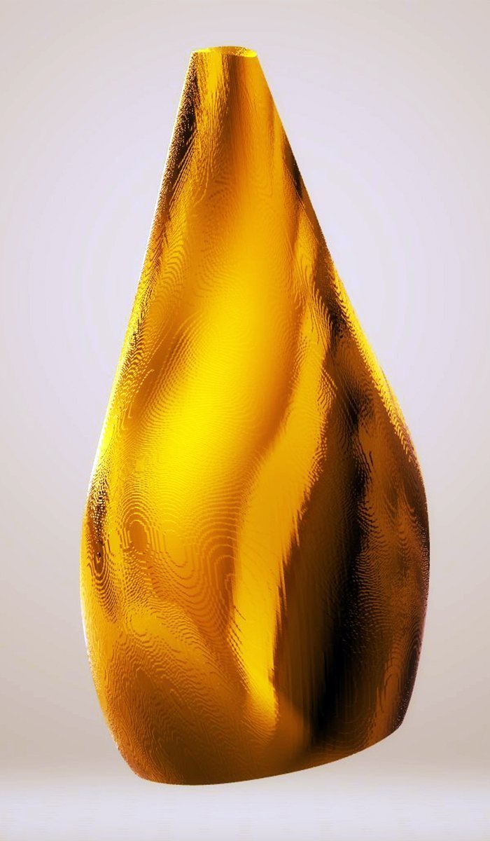Modern Textured Vase, Gold