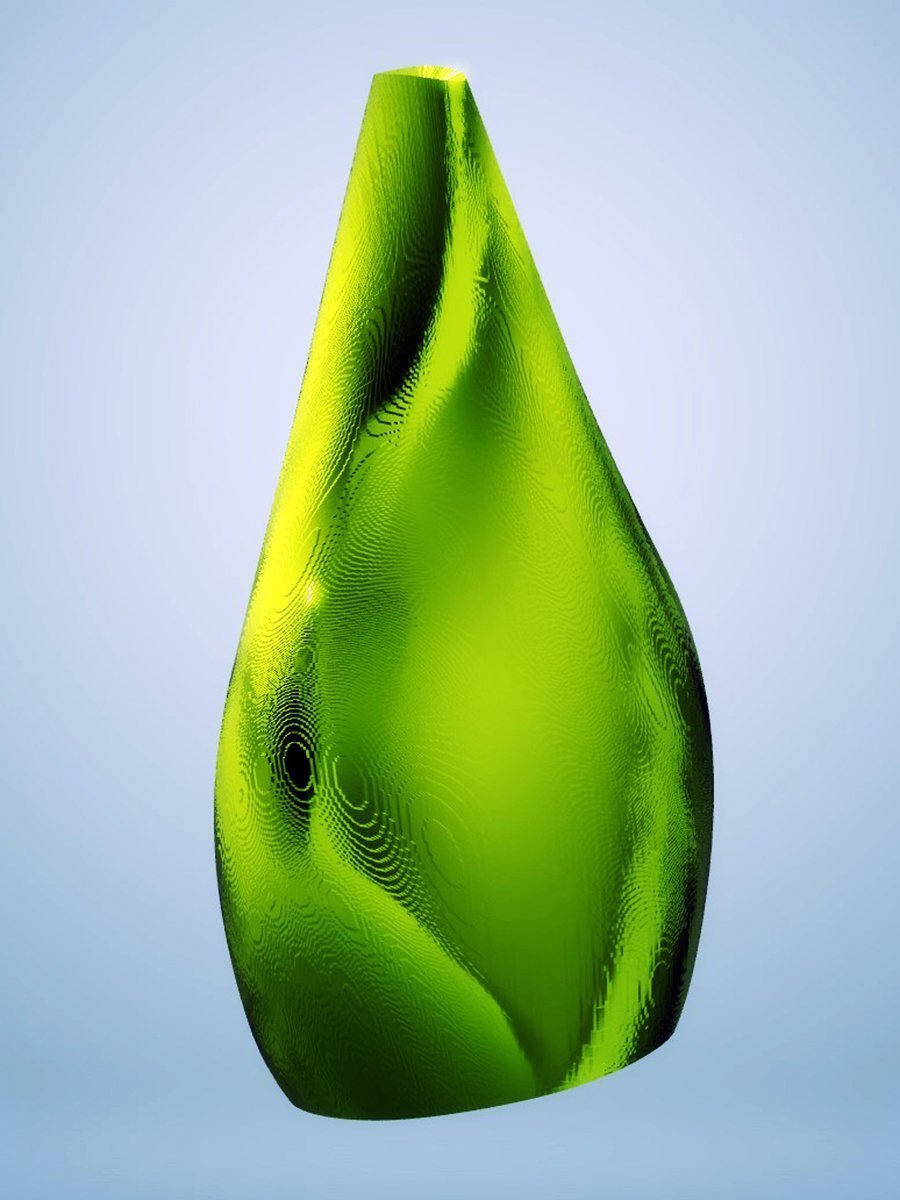 Modern Textured Vase, Metallic Green