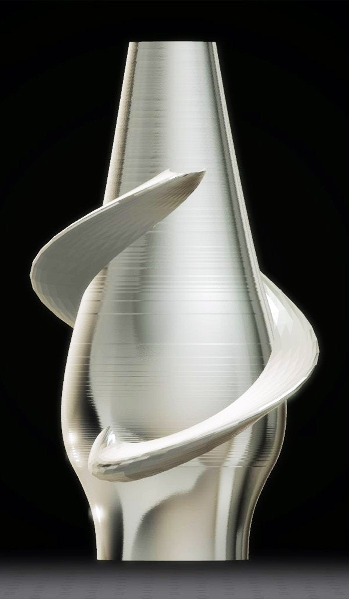 Modern Vase with Rings, Silver