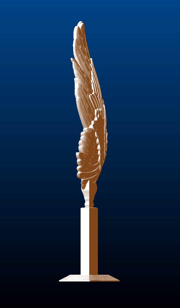 Wing on Pillar Sculptures (set of 2), left
